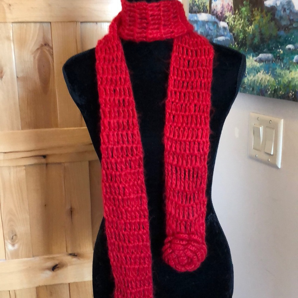 Handmade Red Rose Scarf